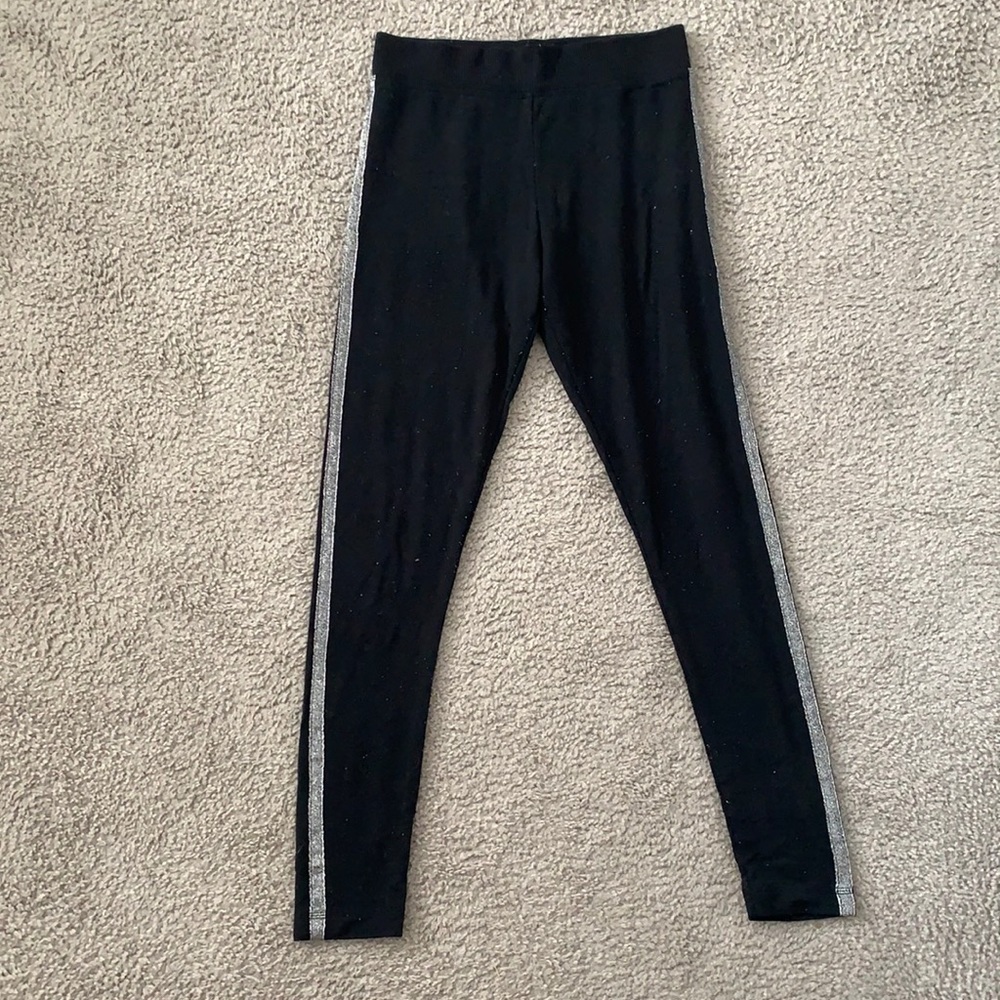 Victoria’s Secret black legging with silver stripe